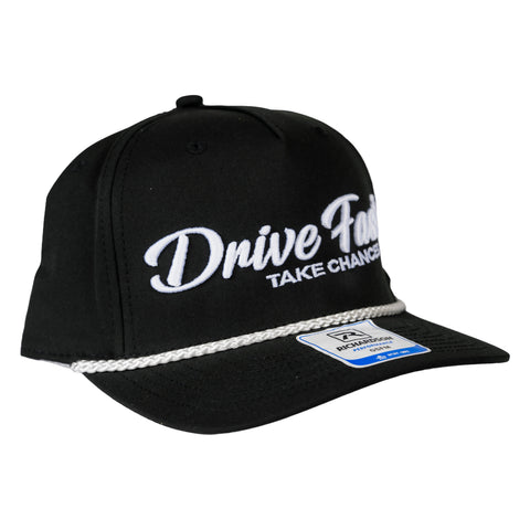 Drive Fast, Take Chances - Script Black Hat with White Rope - Performance - Limited Edition