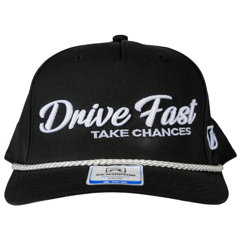 Drive Fast, Take Chances - Script Black Hat with White Rope - Performance - Limited Edition