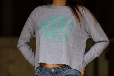 Grey Long Sleeve Crop Run Your Mouth