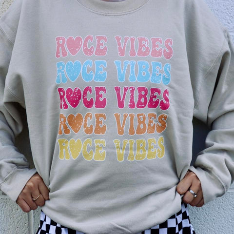 Cream Race Vibes Sweatshirt