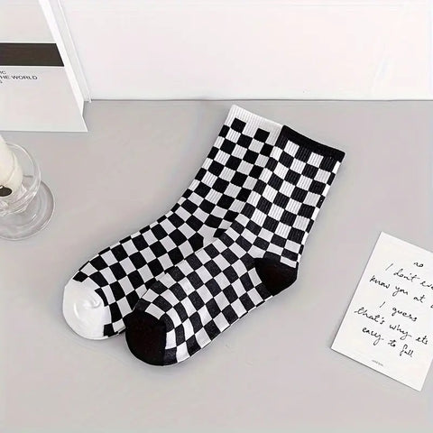 Checkered Print Socks