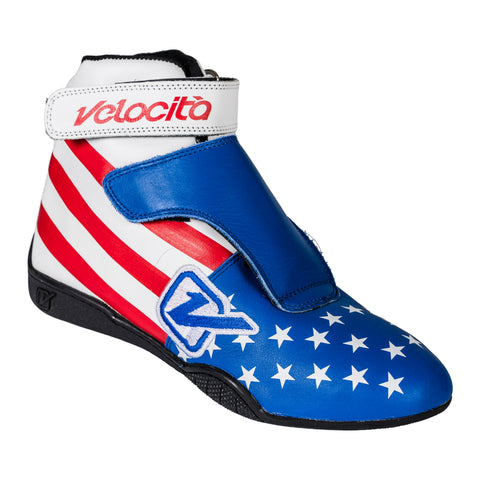 Velocita Ultimate Patriotic Racing Shoes w/ Lace Cover SFI-5