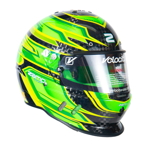 RZ-67 - Carbon Fiber - Green Graphic Helmet