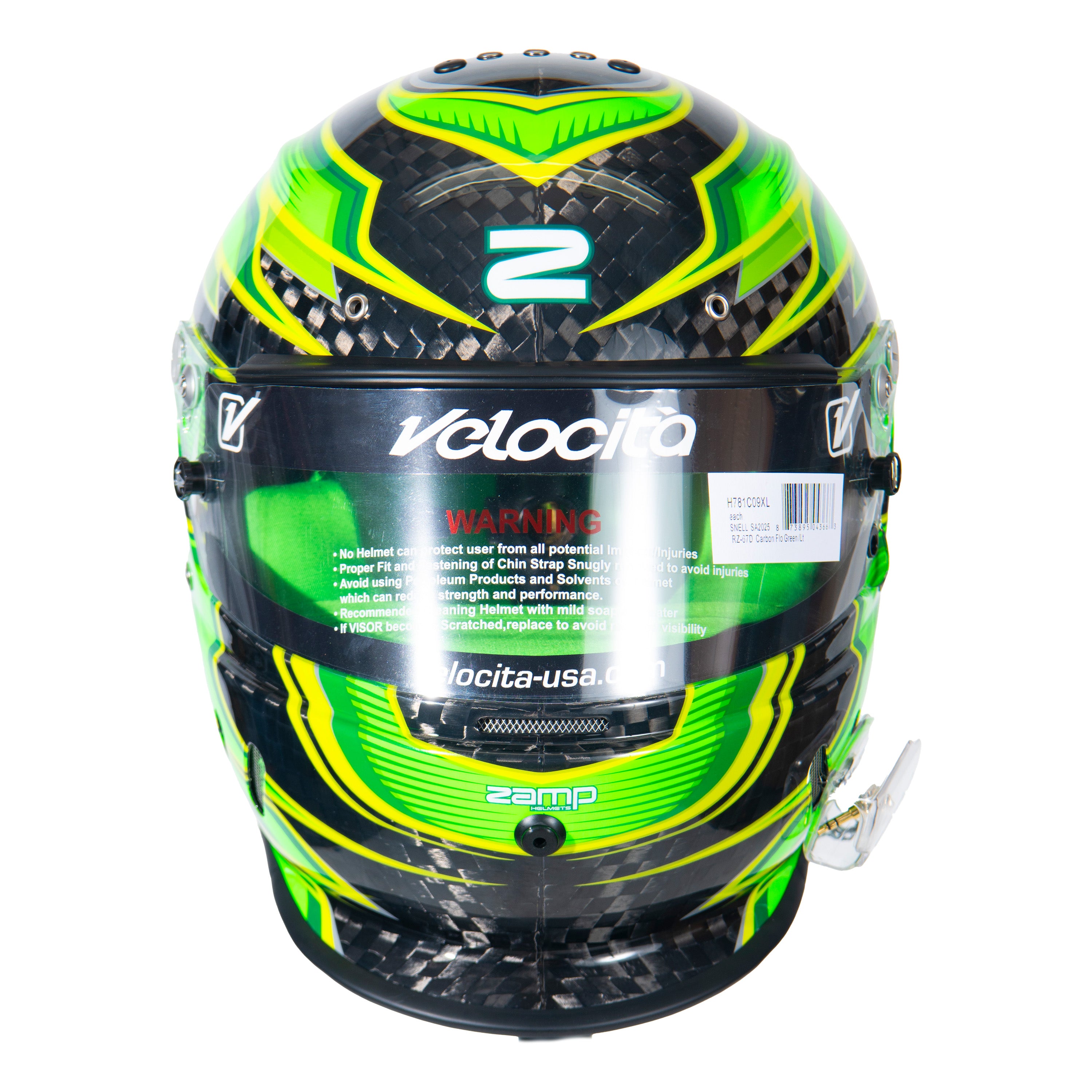 black and green motorcycle helmets RZ-67 Pro Series-Carbon Fiber-Green Graphic Helmet 2XL / Raceiver