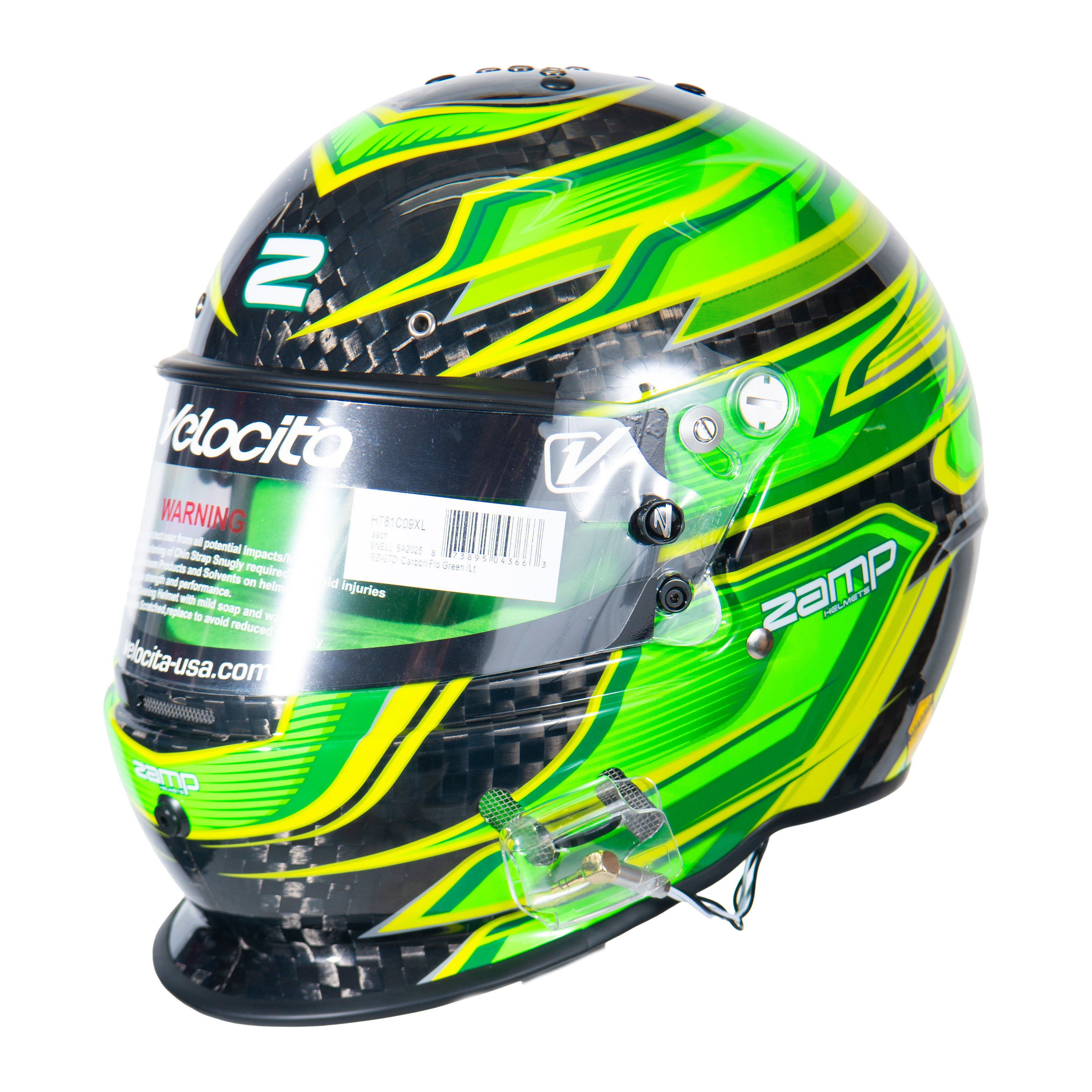 RZ-67 Pro Series-Carbon Fiber-Green Graphic Helmet 2XL / Raceiver